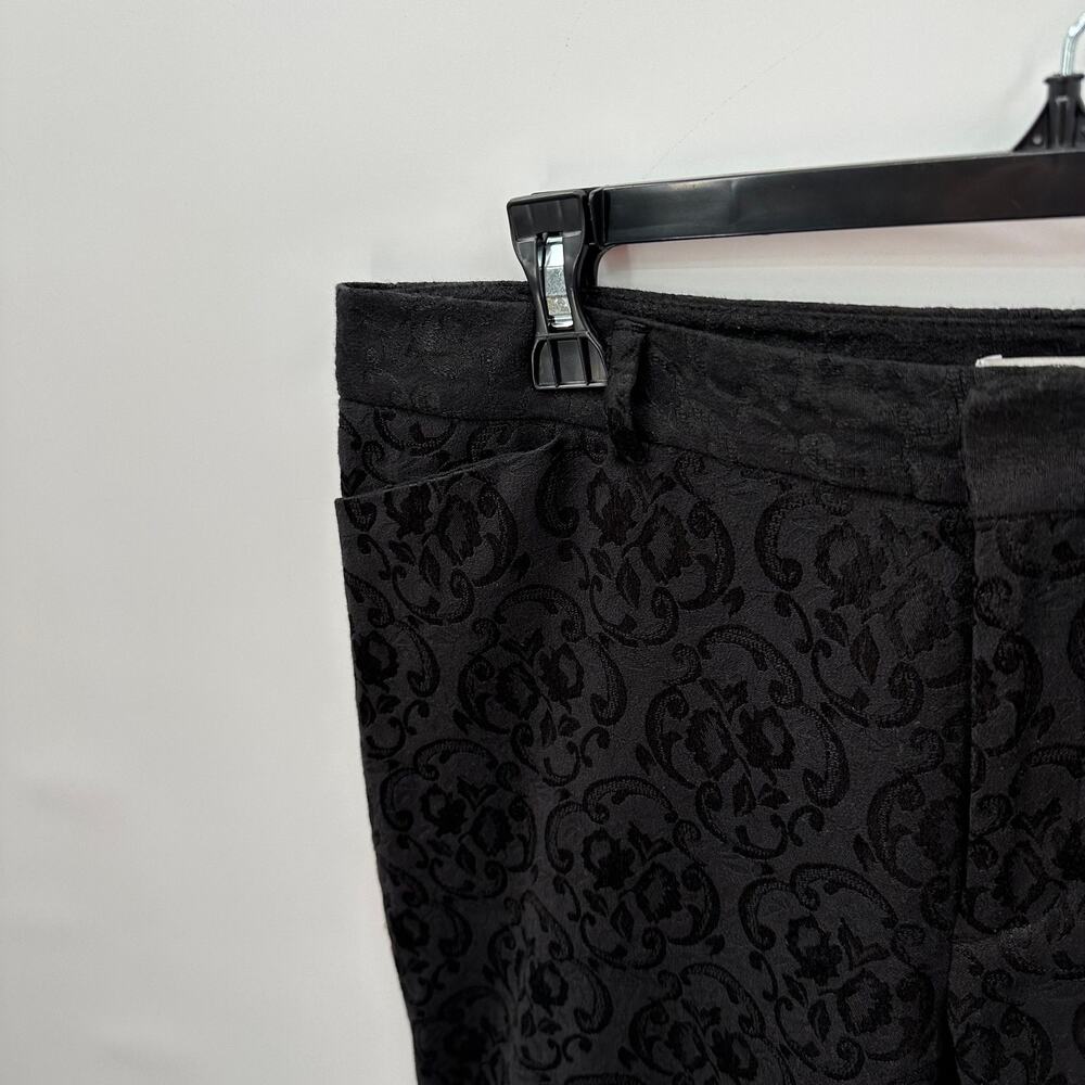 Coldwater Creek Natural Fit Black Jacquard Straight Leg Pants // 12 - Picture 3 of 9